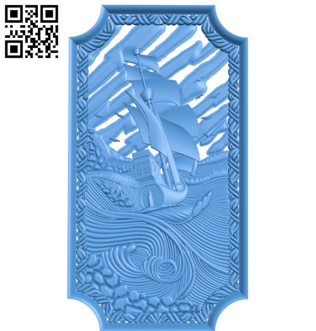 Pattern of the ship's door frame A004705 download free stl files 3d model for CNC wood carving