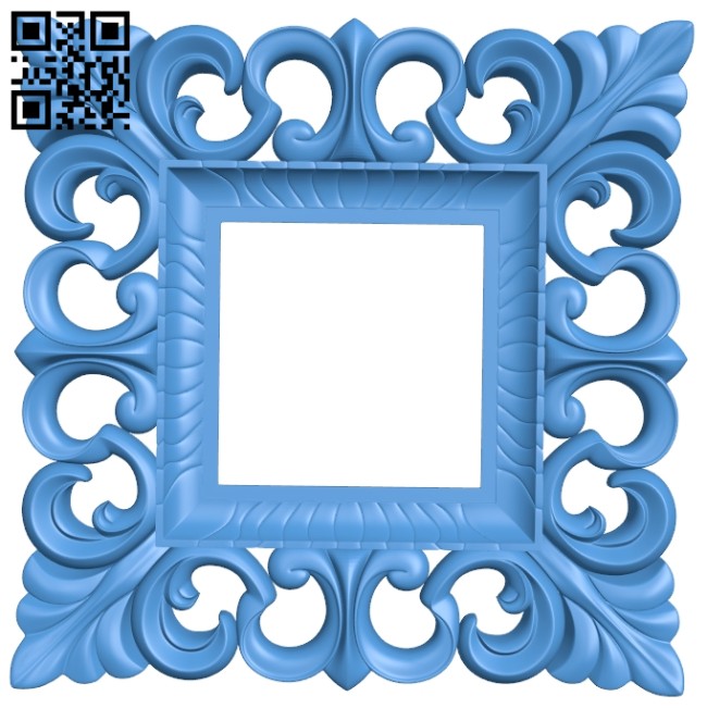 Picture square frame or mirror A004734 download free stl files 3d model for CNC wood carving