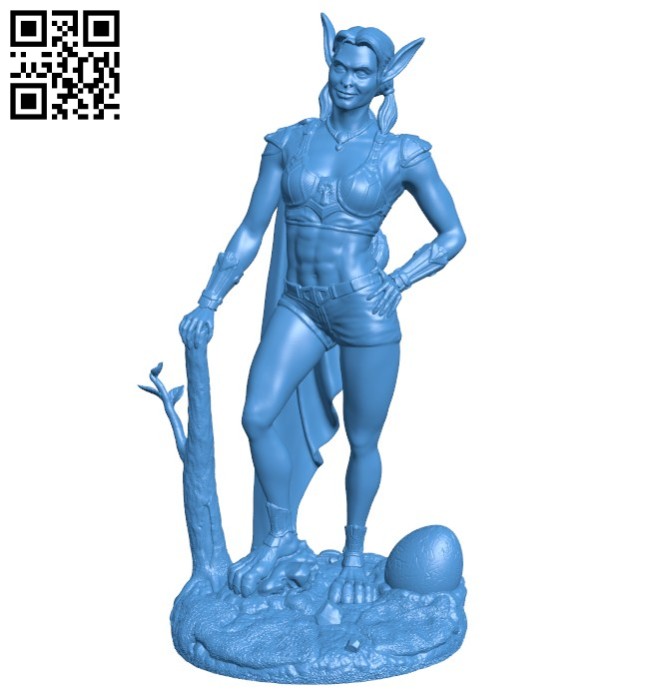 Rabbit girl statue B006687 file stl free download 3D Model for CNC and 3d printer