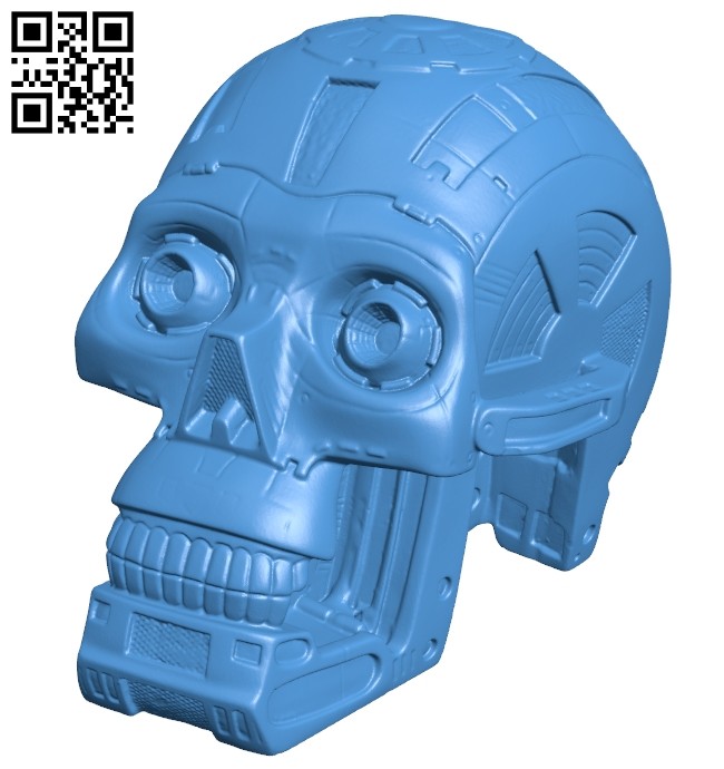 Skull robot T800 B007081 file stl free download 3D Model for CNC and 3d printer