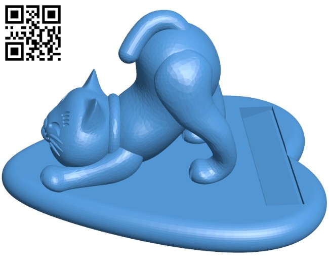 Smartphone rack with cat shape B006937 file stl free download 3D Model for CNC and 3d printer
