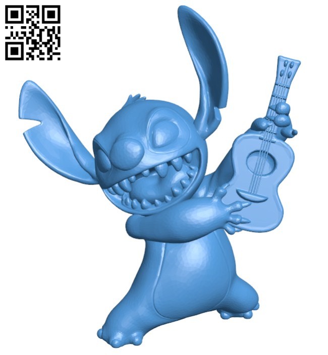 Stitch with a guitar - Lilo and Stitch 3D print model by SillyToys