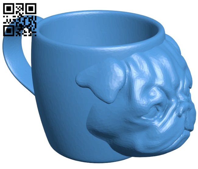 Taza pug B006669 file stl free download 3D Model for CNC and 3d printer