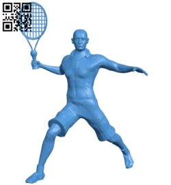 Tennis man B006668 file stl free download 3D Model for CNC and 3d printer