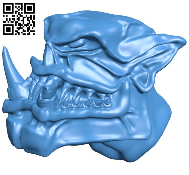 Terrible orc head B006666 file stl free download 3D Model for CNC and 3d printer