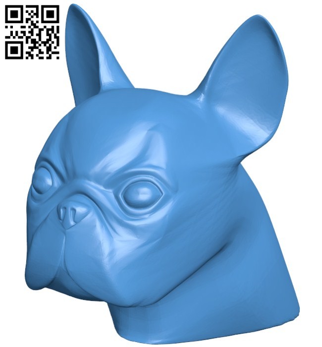 The Bulldog's head - dog B006653 file stl free download 3D Model for CNC and 3d printer