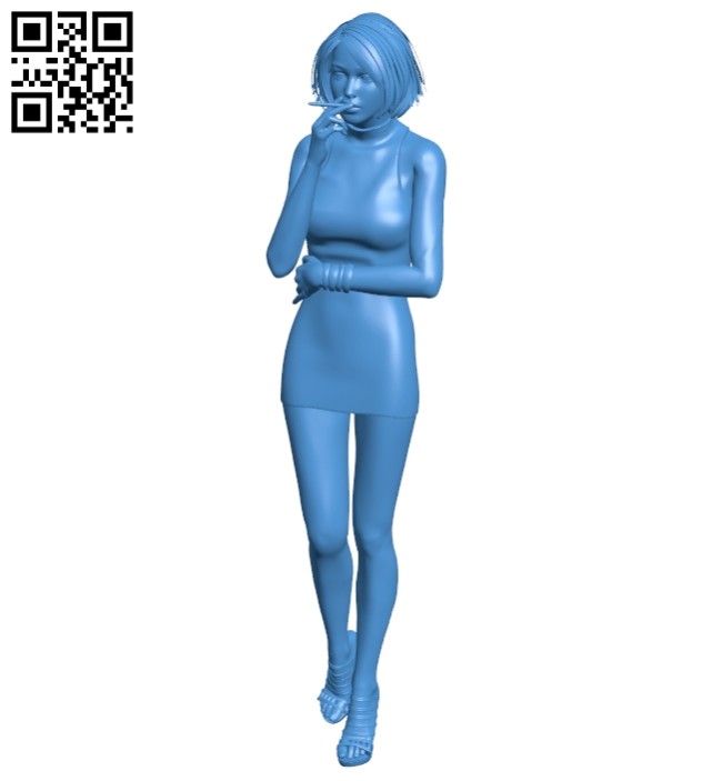 The woman smokes B006995 file stl free download 3D Model for CNC and 3d printer