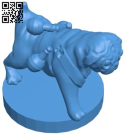War pug dog B007083 file stl free download 3D Model for CNC and 3d printer