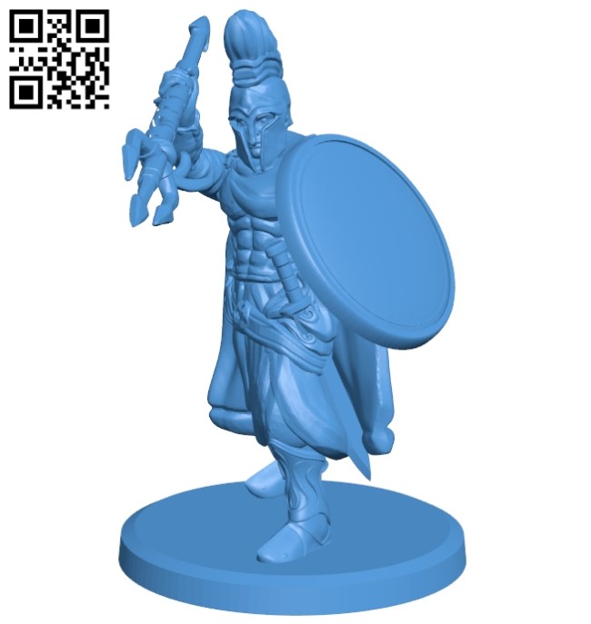 Warrior with trident B007032 file stl free download 3D Model for CNC and 3d printer