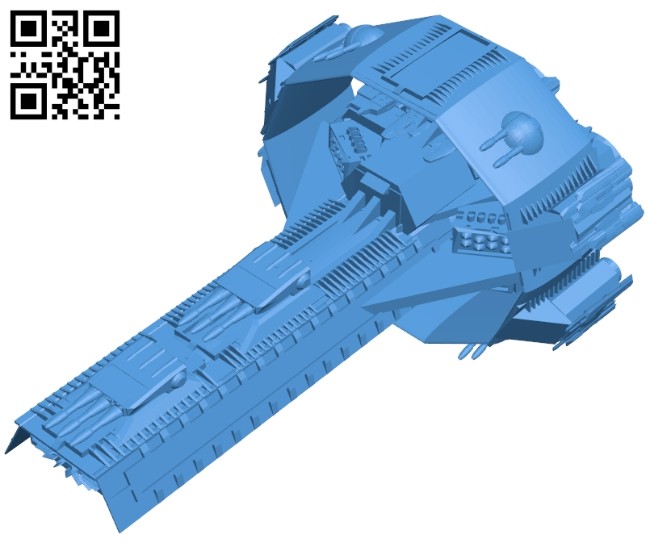 Assault Cruiser ship B007253 file stl free download 3D Model for CNC and 3d printer