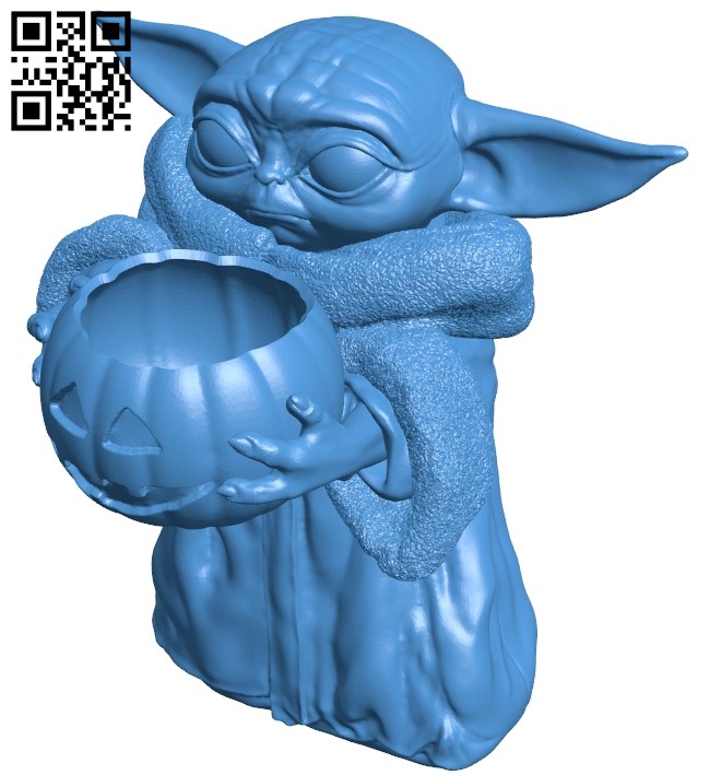 Baby Yoda B007328 file stl free download 3D Model for CNC and 3d