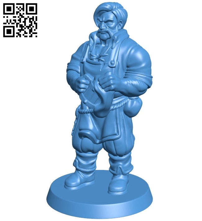 Barkeeper man B007561 file stl free download 3D Model for CNC and 3d printer