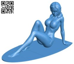 Beach lady women B007570 file stl free download 3D Model for CNC and 3d printer