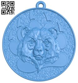 Bear medallion keychain B007571 file stl free download 3D Model for CNC and 3d printer