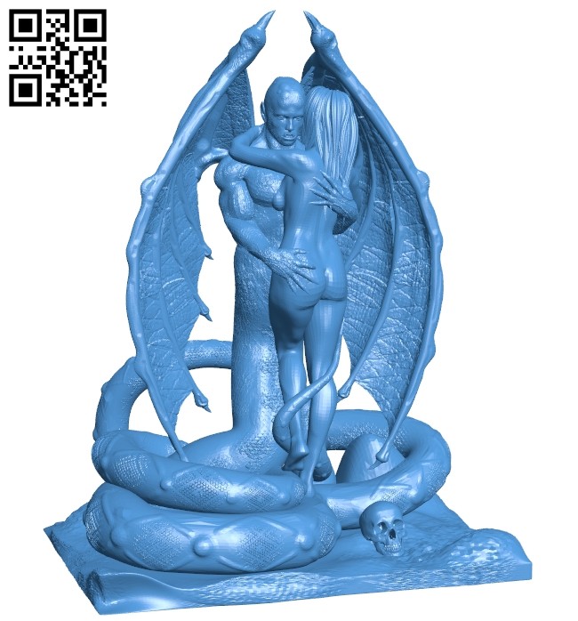 Beauty and devil B007346 file stl free download 3D Model for CNC and 3d printer