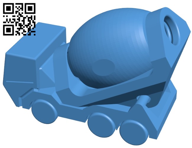 Cement Truck B007454 file stl free download 3D Model for CNC and 3d printer