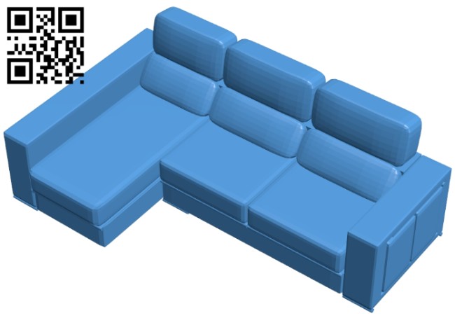 Corner sofa B007410 file stl free download 3D Model for CNC and 3d printer