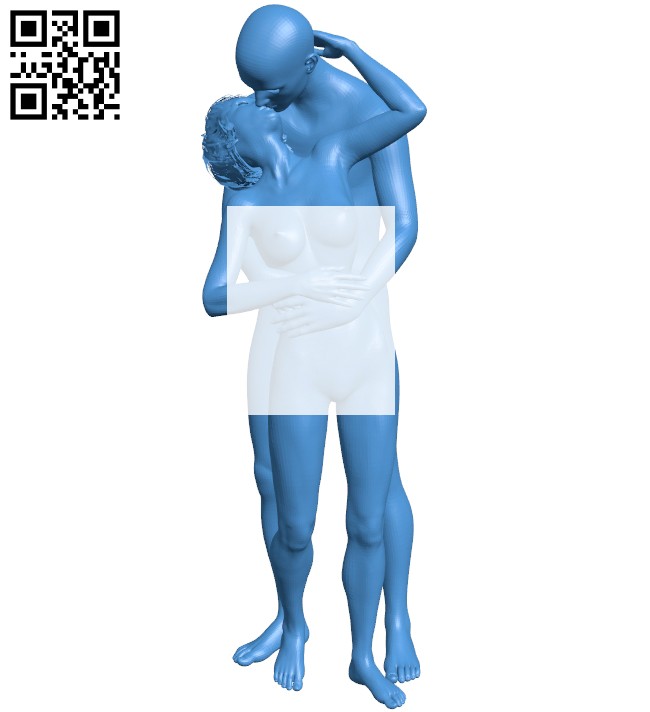 Couple kissing - man and women B007425 file stl free download 3D Model for CNC and 3d printer
