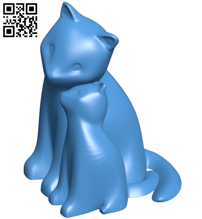 Cuddling cats B007421 file stl free download 3D Model for CNC and 3d printer