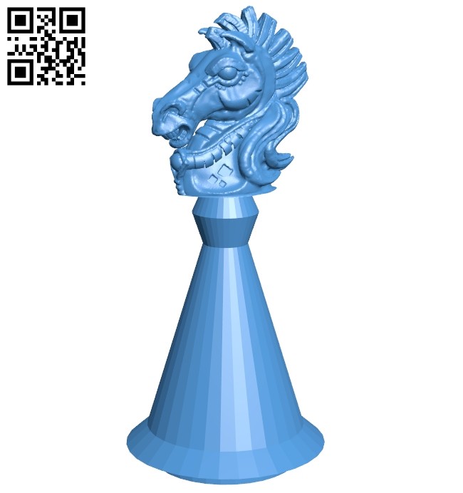 Cyl Knight - chess B007164 file stl free download 3D Model for CNC and 3d printer