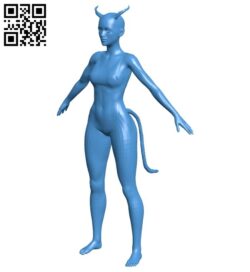 Demoness in lingerie – devil B007480 file stl free download 3D Model for CNC and 3d printer