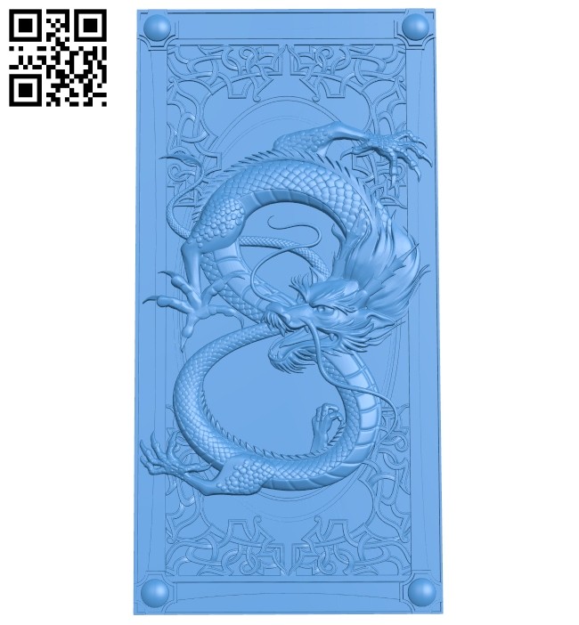 Dragon-shaped door pattern A004840 download free stl files 3d model for CNC wood carving