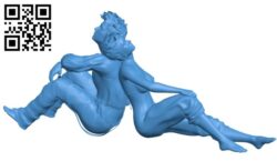 Dreaming couple – man and woman B007423 file stl free download 3D Model for CNC and 3d printer
