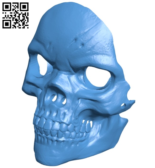 Face mask skull with nose holes B007486 file stl free download 3D Model for CNC and 3d printer