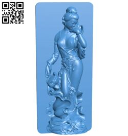 Female guard statue B007574 file stl free download 3D Model for CNC and 3d printer