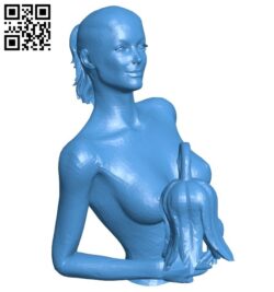 Flower girl bust B007495 file stl free download 3D Model for CNC and 3d printer