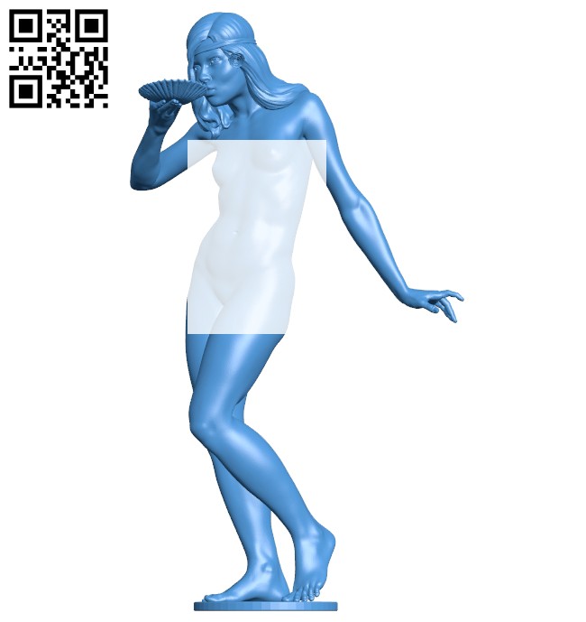 Girl with shell B007417 file stl free download 3D Model for CNC and 3d printer
