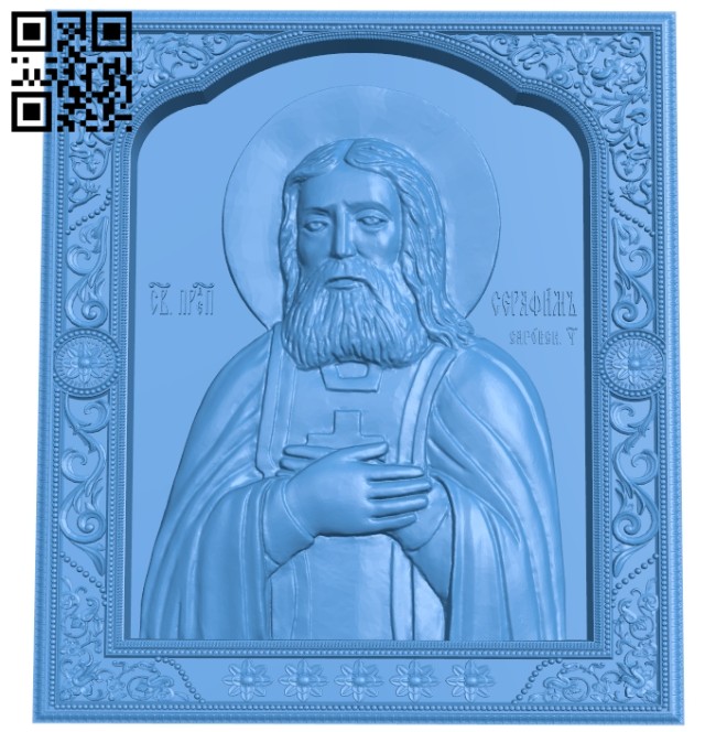 Icon of Saint Reverend Seraphim of Sarov A004830 download free stl files 3d model for CNC wood carving