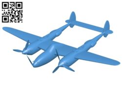 Lockheed Aircraft P-38E B007364 file stl free download 3D Model for CNC and 3d printer
