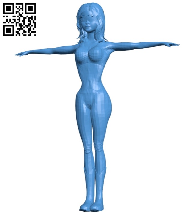 Miss Cyborg Lady B007366 file stl free download 3D Model for CNC and 3d printer