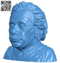 Mr Einstein bust B007388 file stl free download 3D Model for CNC and 3d printer
