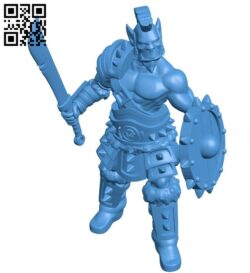 Orc swordsman B007428 file stl free download 3D Model for CNC and 3d printer