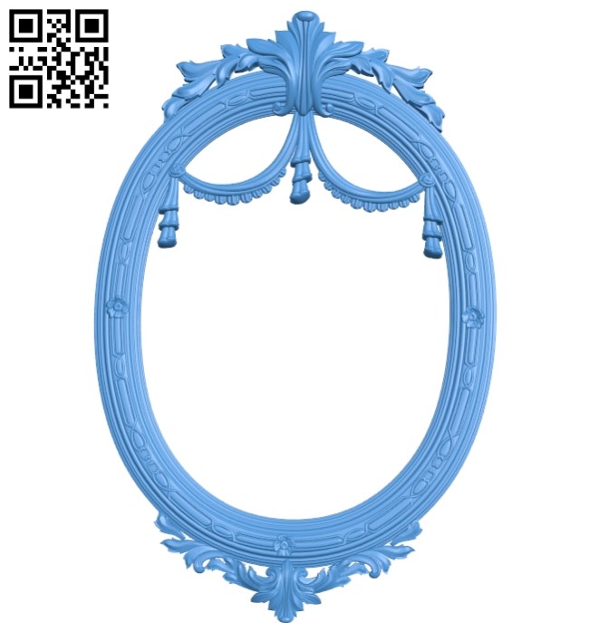 Oval picture frame or mirror A004980 download free stl files 3d model for CNC wood carving