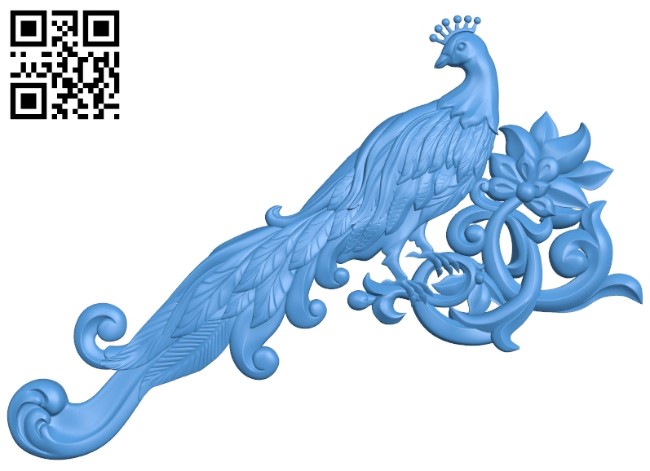 Pattern decor peacock design A004913 download free stl files 3d model for CNC wood carving