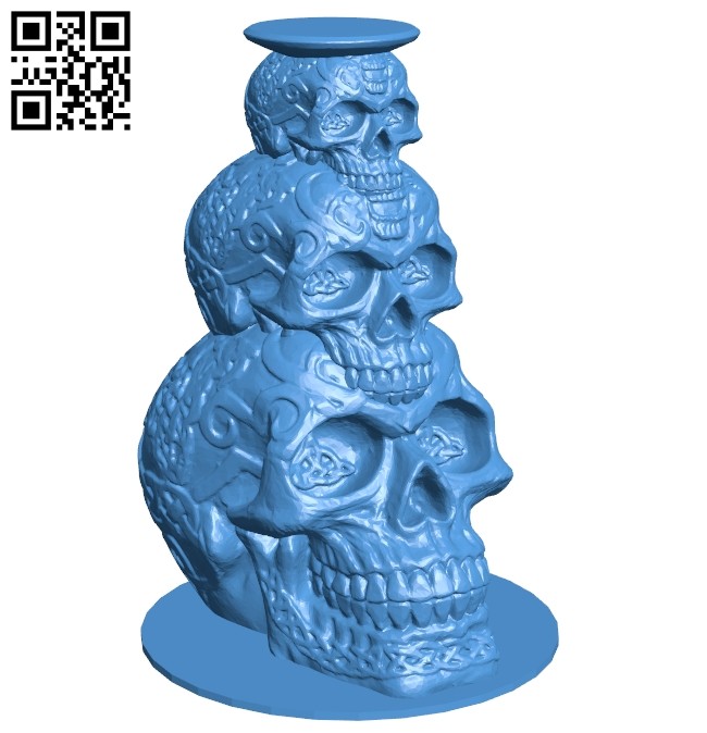 Skull Stack B007267 file stl free download 3D Model for CNC and 3d printer