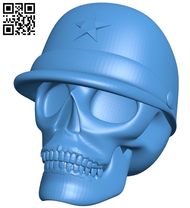 Skull With Cap B007310 file stl free download 3D Model for CNC and 3d printer