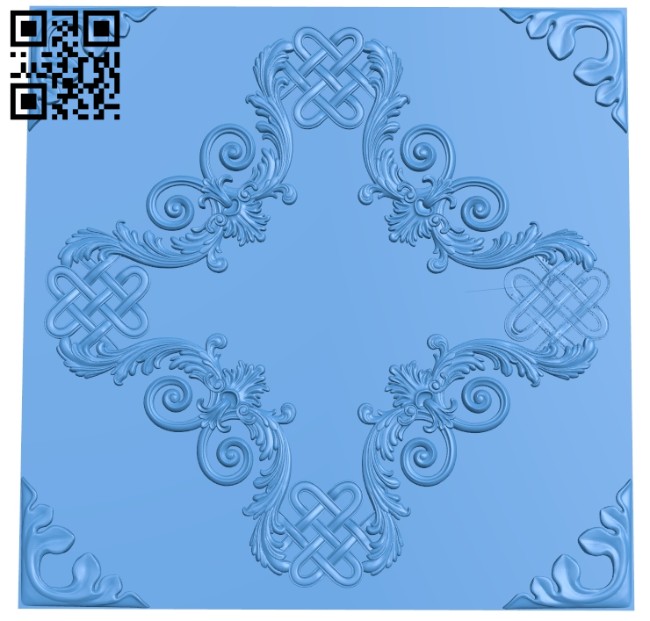 Square decor pattern A004875 download free stl files 3d model for CNC wood carving