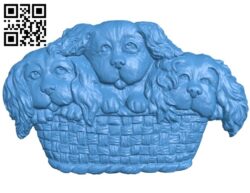 The cradle of three dogs A004939 download free stl files 3d model for CNC wood carving