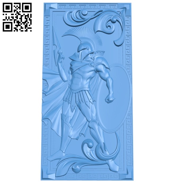 The door pattern of the warrior A004841 download free stl files 3d model for CNC wood carving