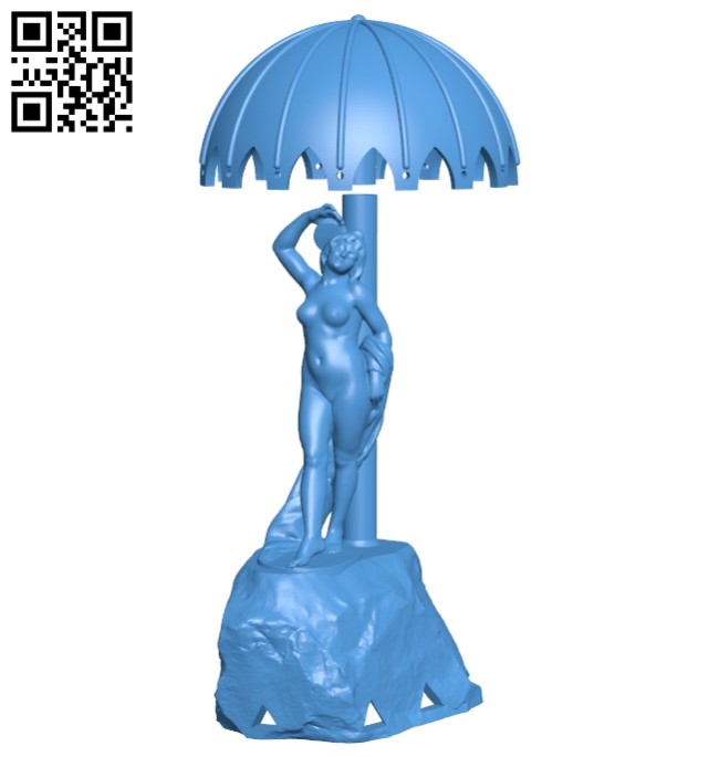 The woman stands under the umbrella B007548 file stl free download 3D Model for CNC and 3d printer