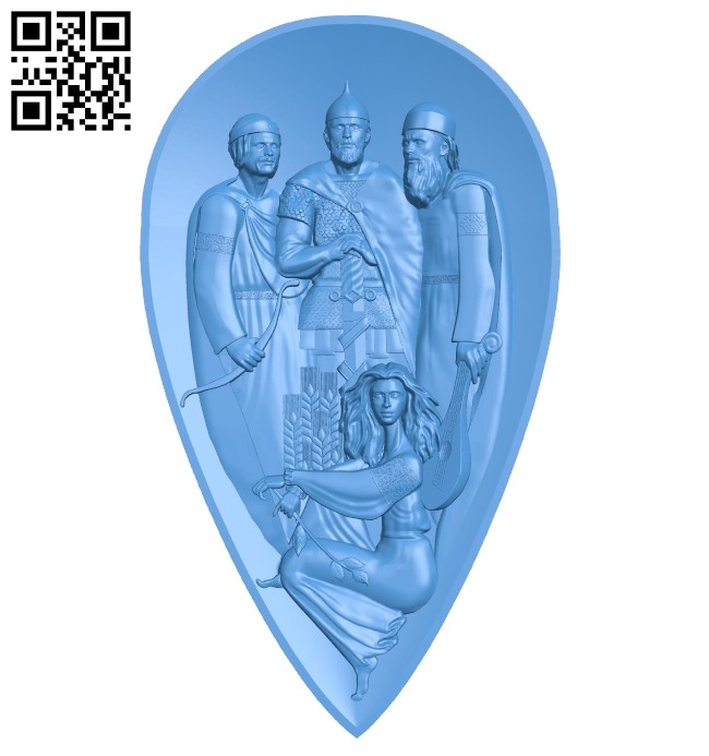 Three soldiers and one girl A004940 download free stl files 3d model for CNC wood carving