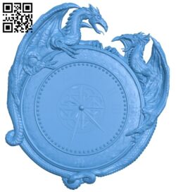 Two dragons clock A004896 download free stl files 3d model for CNC wood carving