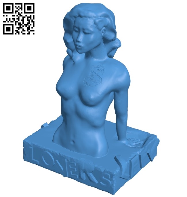 Woman with tattoo B007240 file stl free download 3D Model for CNC and 3d printer