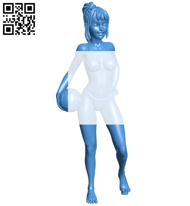 Women on beach volleyball B007173 file stl free download 3D Model for CNC and 3d printer