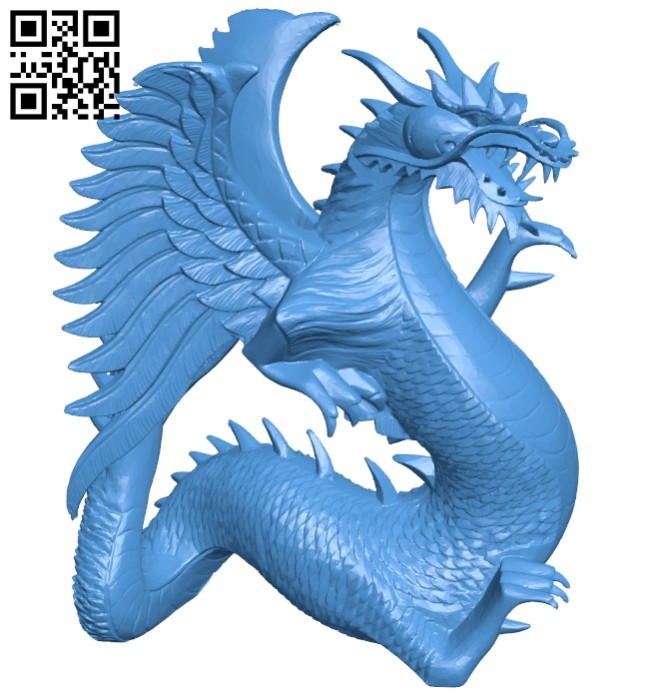 Wooden Dragon Sculpture B007380 file stl free download 3D Model for CNC and 3d printer