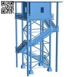Wooden watch tower – house B007499 file stl free download 3D Model for CNC and 3d printer